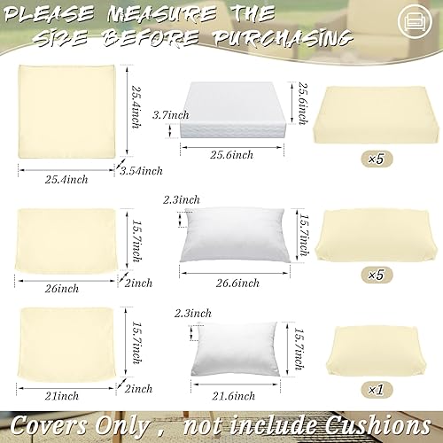 Miniatura 3 de 11 fundas de cojín para exteriores, impermeables, con cremallera, para muebles de exterior, sofá de patio, 3 tamaños, solo fundas (naranja)