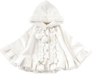 Cuteighteen Kawaii Lolita Hooded Cloak Teens Cape Fleece Lined Jacket Winter Coat Hoodie Lace Trim Poncho Sweater Price In India