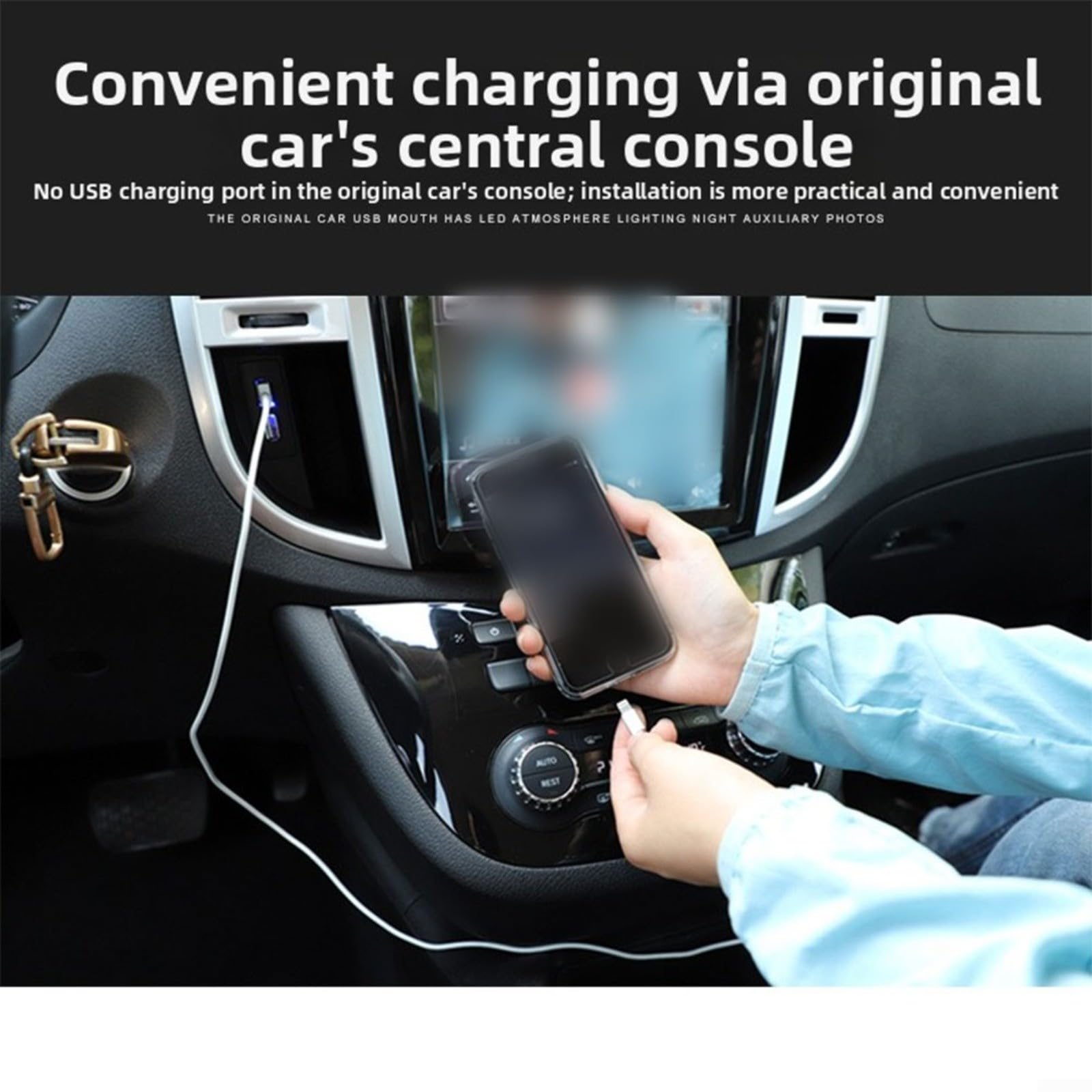 Consola central de coche Cargador USB 24A Interfaz para Mercedes Vito 2016-2020, plástico, ideal para viajes y conducción diaria