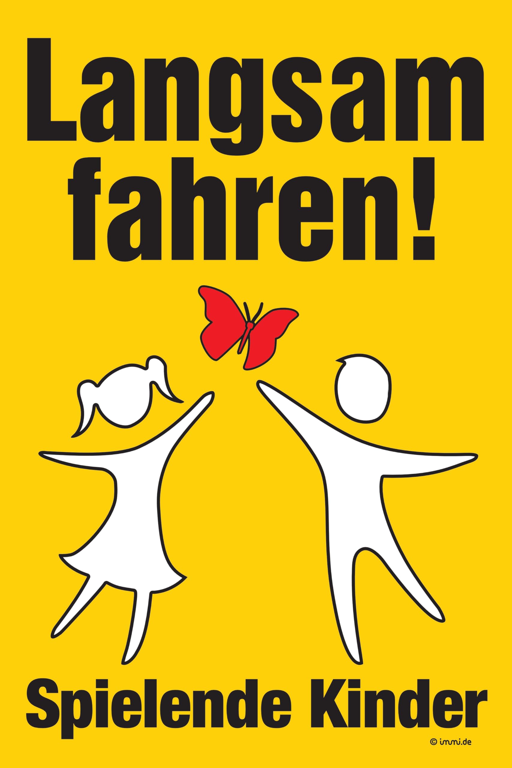 immi Hinweis Schild (Spielende Kinder) Hartschaum, 30x20cm