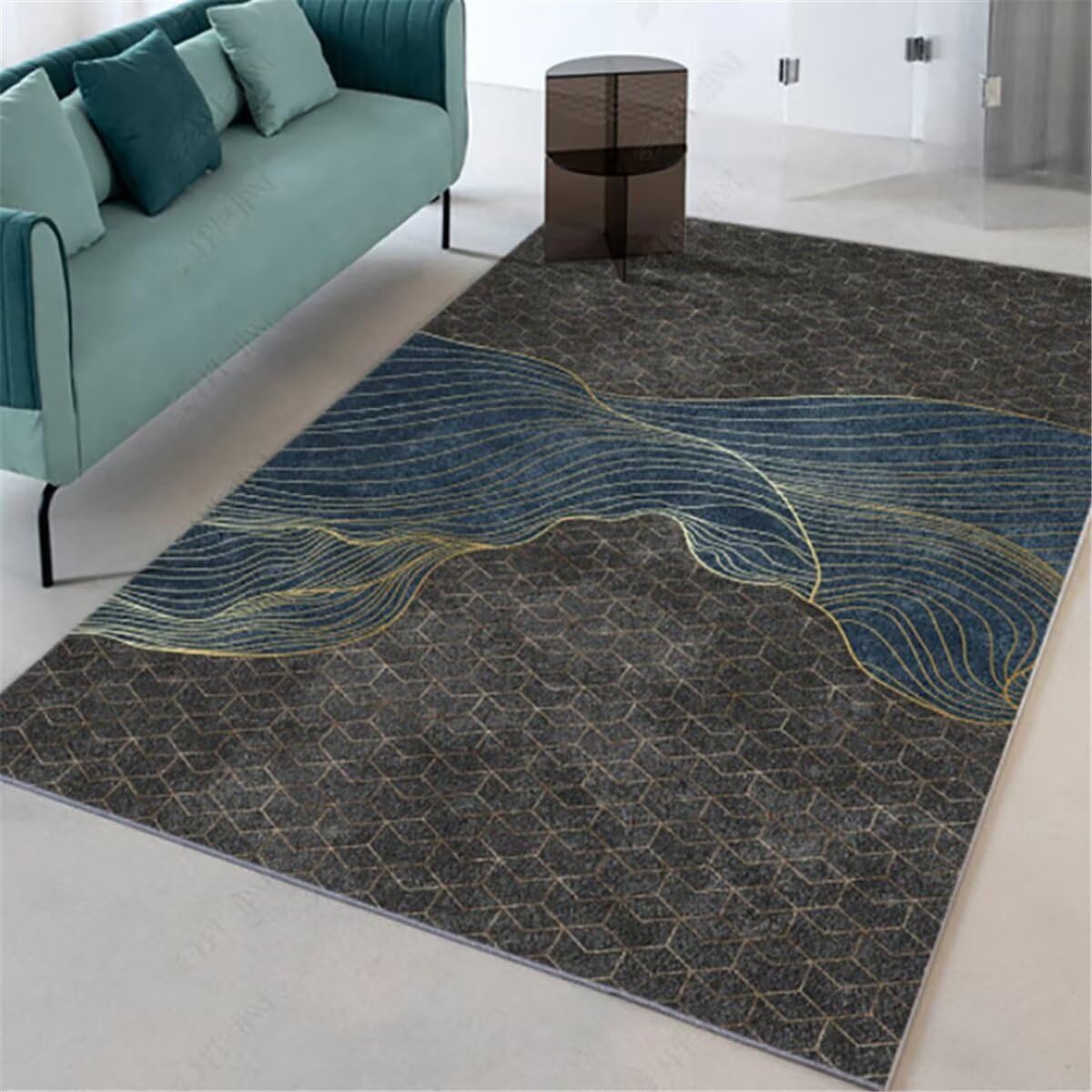 Tapis de lit gris bleu 160x200cm pour chambre ado et salon