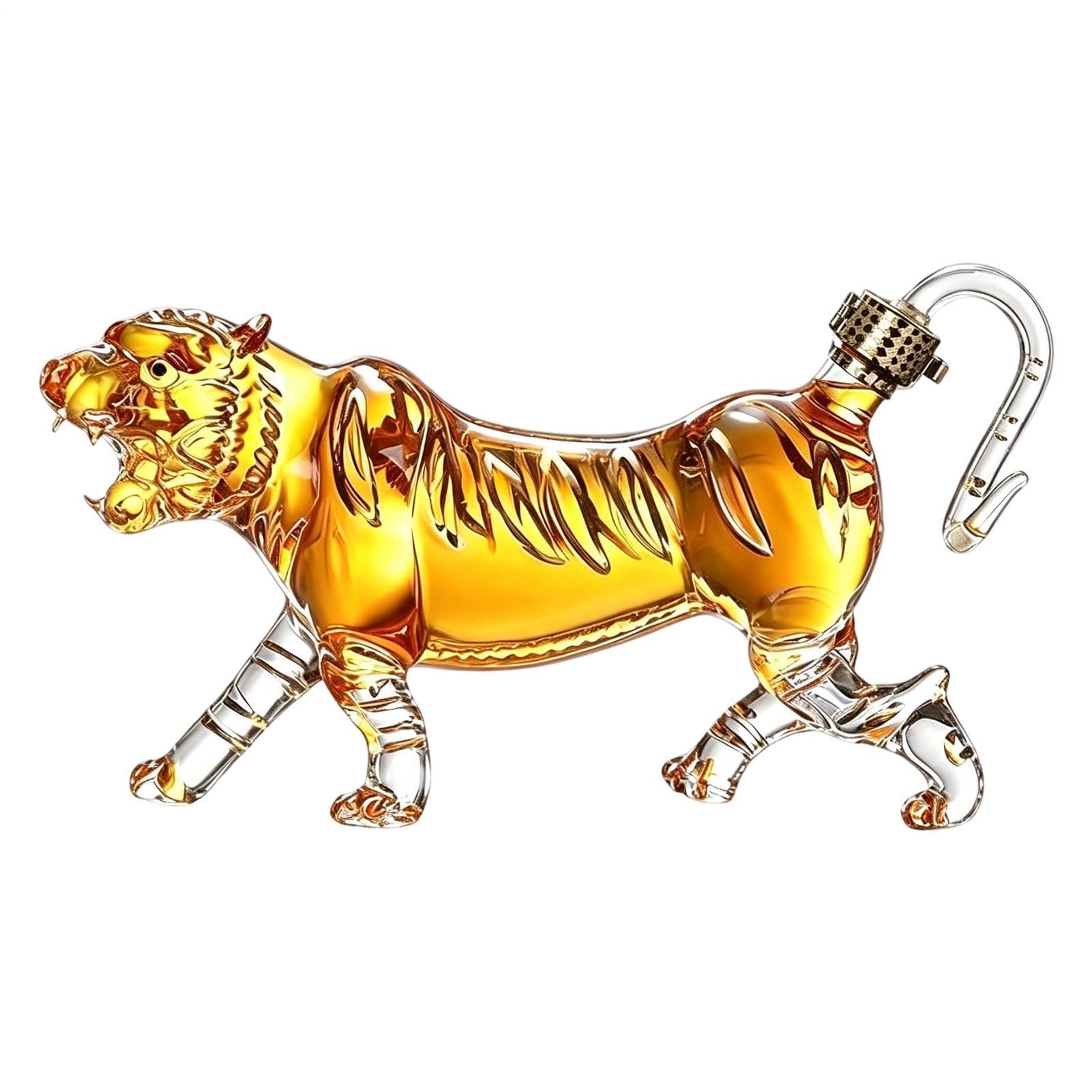 Decanter per liquori, 500 ml, erogatore 3D a forma di tigre