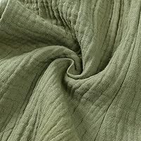 Vista 7 de GFQLONG Pantalones harén de algodón y lino de color liso para niño y niña, para verano, otoño