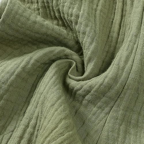 Miniatura 7 de GFQLONG Pantalones harén de algodón y lino de color liso para niño y niña, para verano, otoño