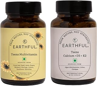 Earthful Multivitamin for Teen|100% Plant Not Synthetic|With Vit C,D & Calcium for Complete Nutrition for Growth,Immunity Price In India