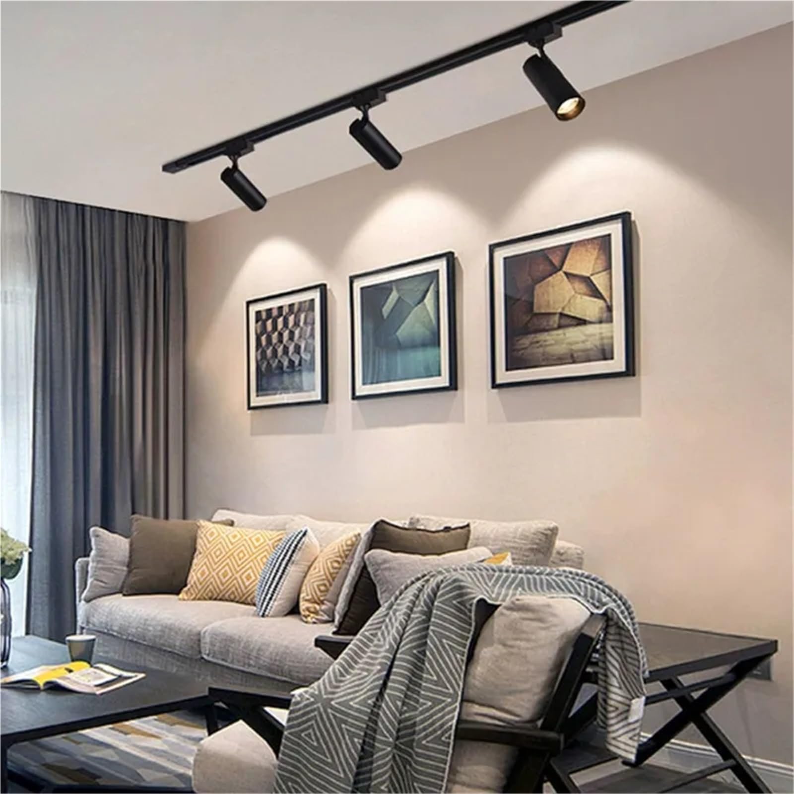 Focos Led Interior Techo,Riel Focos Lámparas de interior 2 cables, 20 W, blanco cálido, 3000 K, LED, riel luz, foco, iluminación for tienda, accesorio(White,40W)