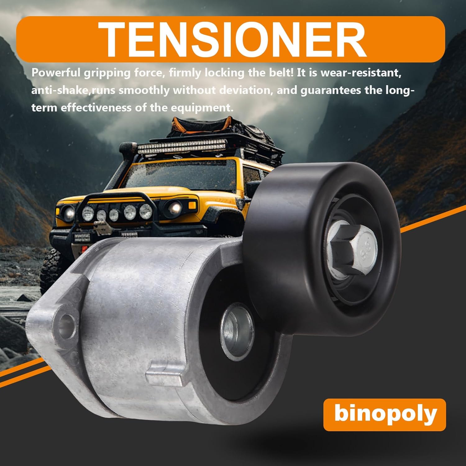 binopoly 39401 Drive Belt Tensioner Assembly With Pulley For 15-22 H-yundai Santa Fe/Tucson/Sonata K-ia Sorento/S-portage/Optima OE#252812GGB1 252812GGB3
