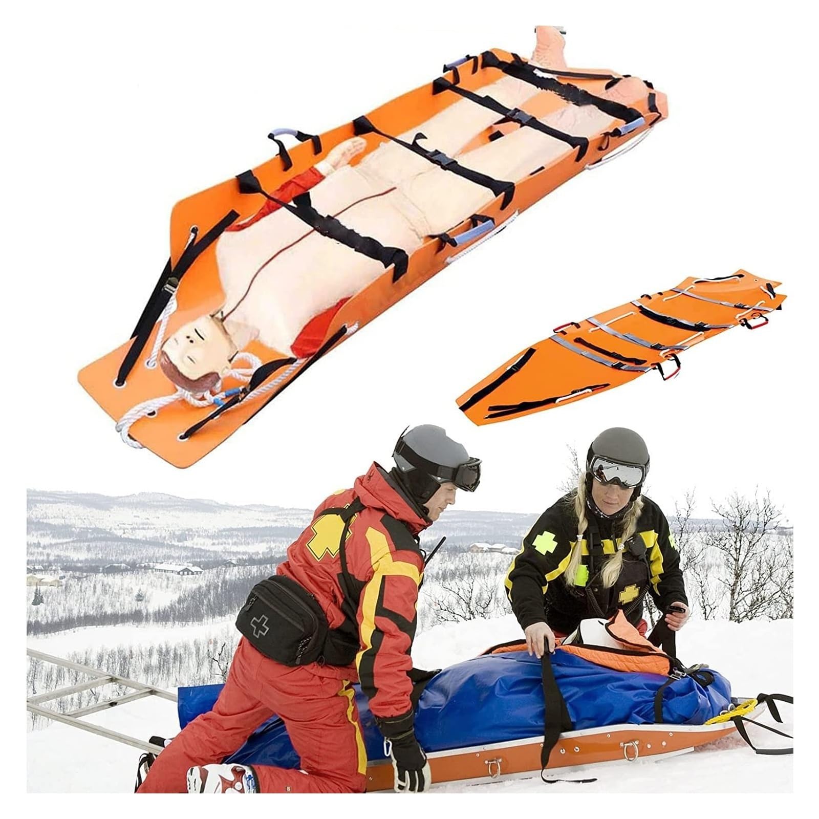 SWENEEN Folding Stretcher,Portable Stretcher, Emergency Folding Stretcher Back Stretcher,For Ambulance,