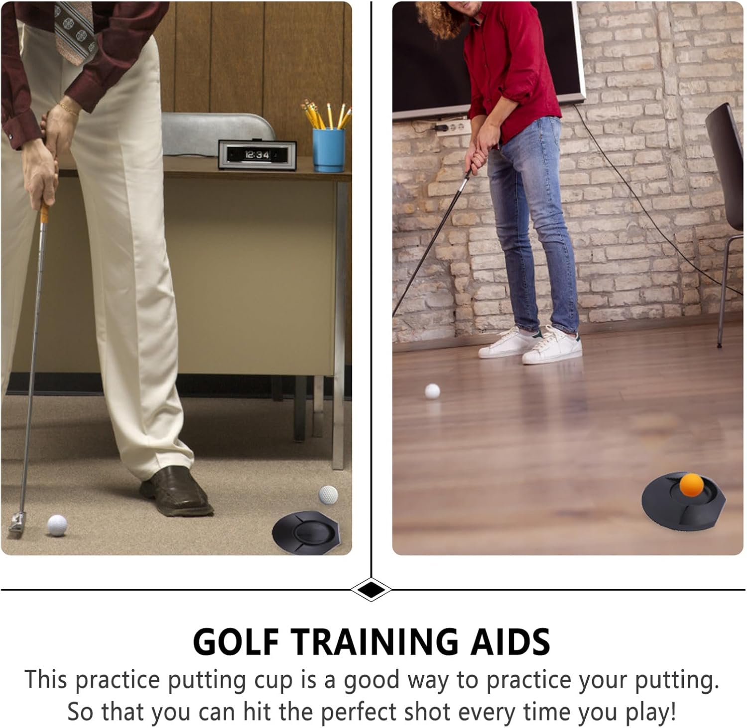 Lightweight Golf Putter Practice Disc Portable Training Cup for Indoor/Outdoor Use