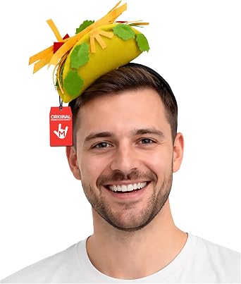 Nicky Bigs Novelties Taco Hat Headband, Yellow Novelty Costume Accessory