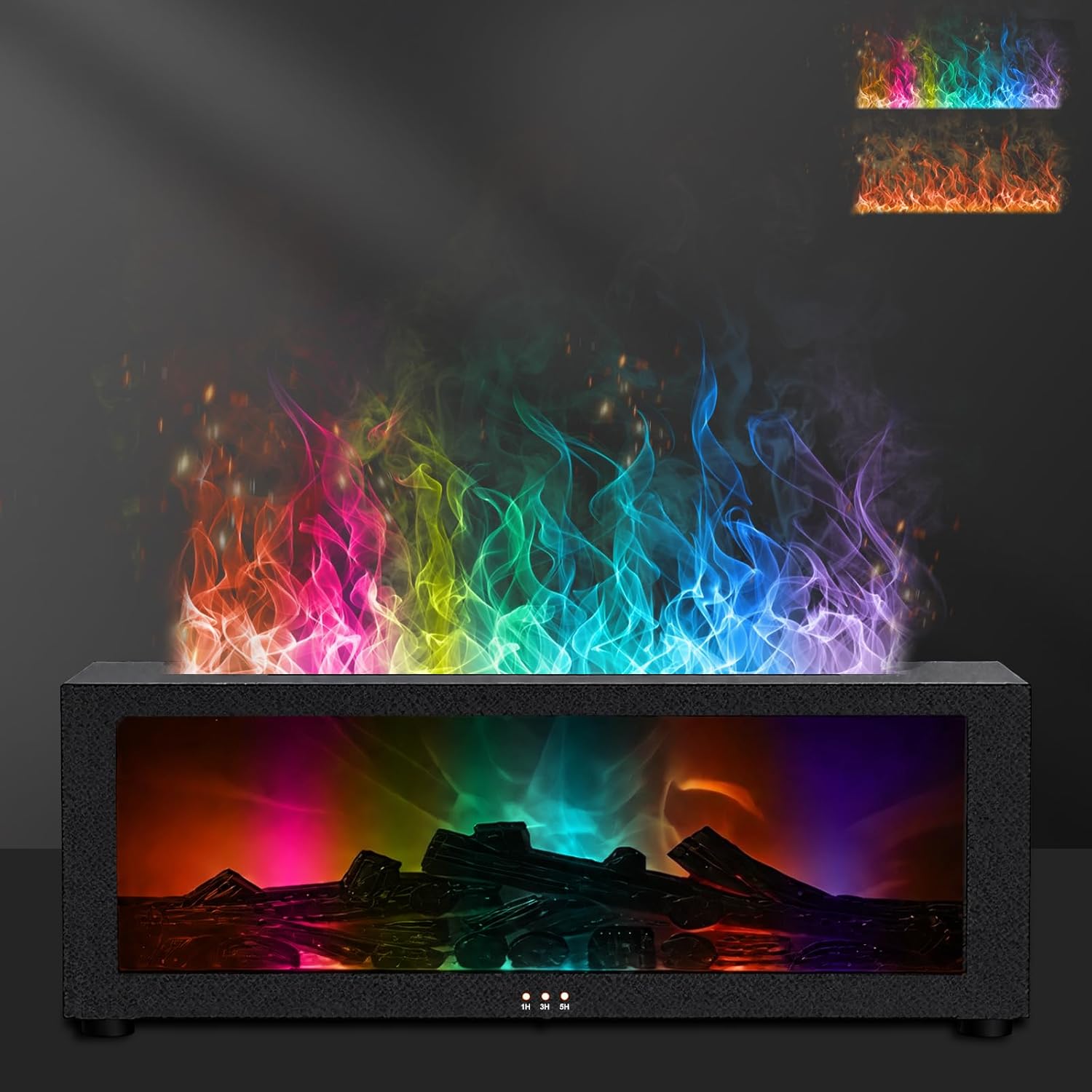 Fireplace Diffuser Humidifier,Fireplace Aromatherapy Essential Oil Diffuser, Ultrasonic Colorful Cool Mini Flame Fire Aroma Humidifier with Timer for Home,Bedroom,Office,Yoga