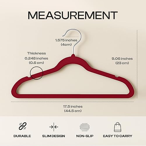 Vista 22 de Utopia Home - Perchas de terciopelo prémium, paquete de 30, traje negro antideslizante con gancho giratorio de 360 grados resistente