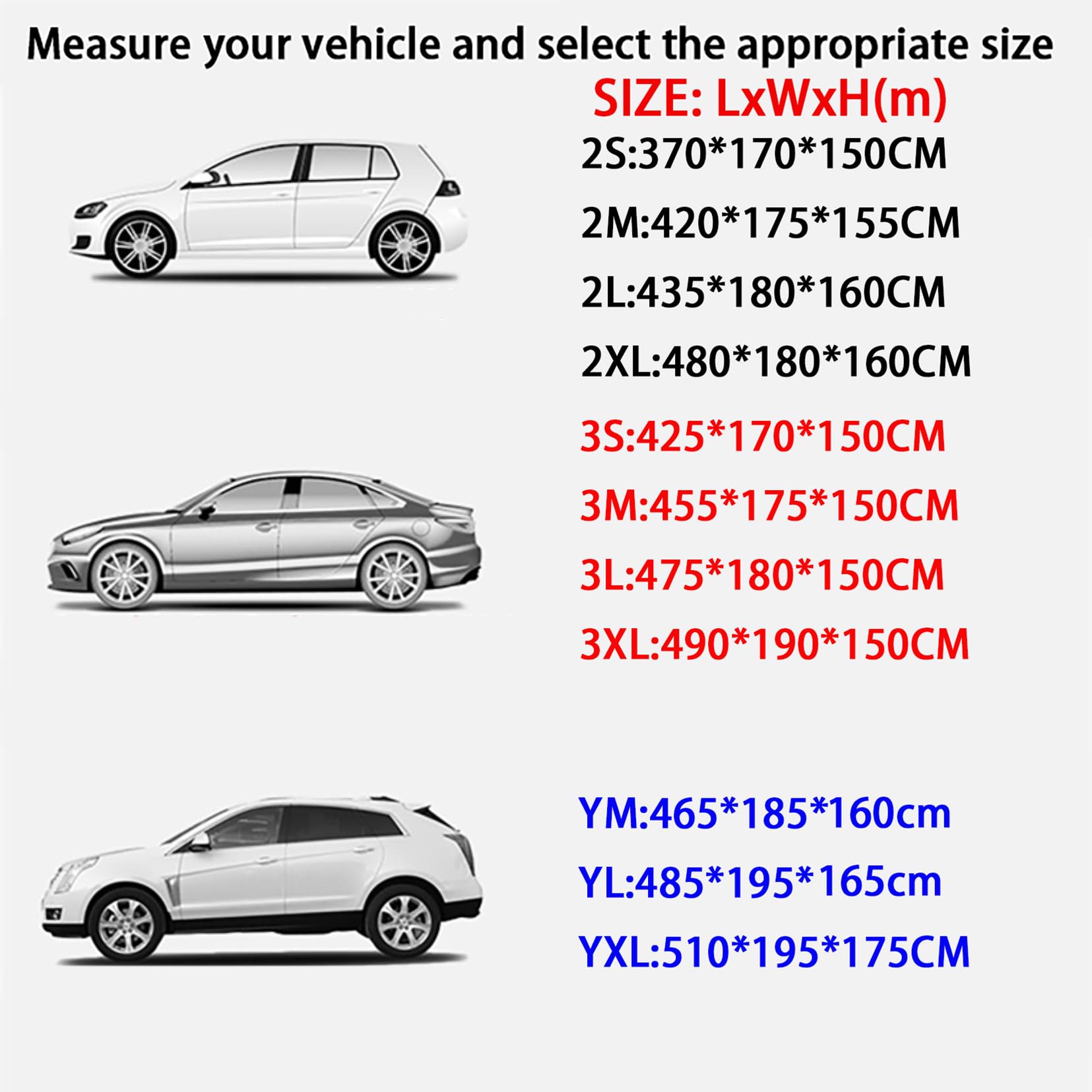 Funda Coche Antigranizo Exterior para Hatchback(370x170x150CM)