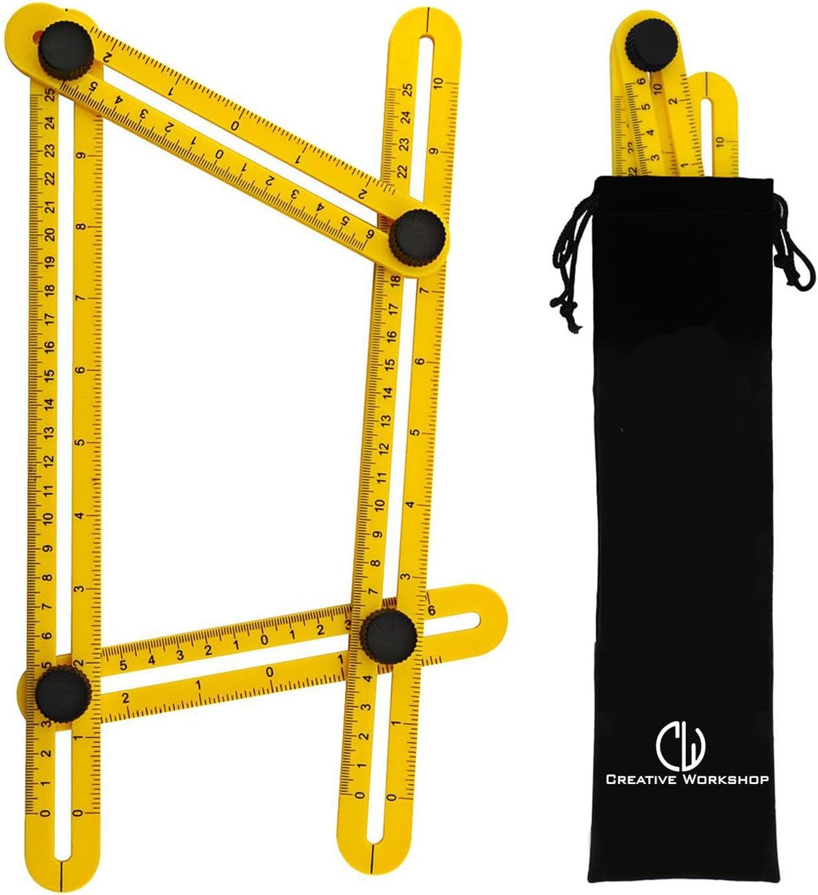 Angle Measurement Tool, Angleizer Template Tool, Creative Workshop Angle-izer Multi-Angle Ruler Template In Durable High Quality Plastic Measures All Angles and Forms for Handymen, Builders, Craftsmen