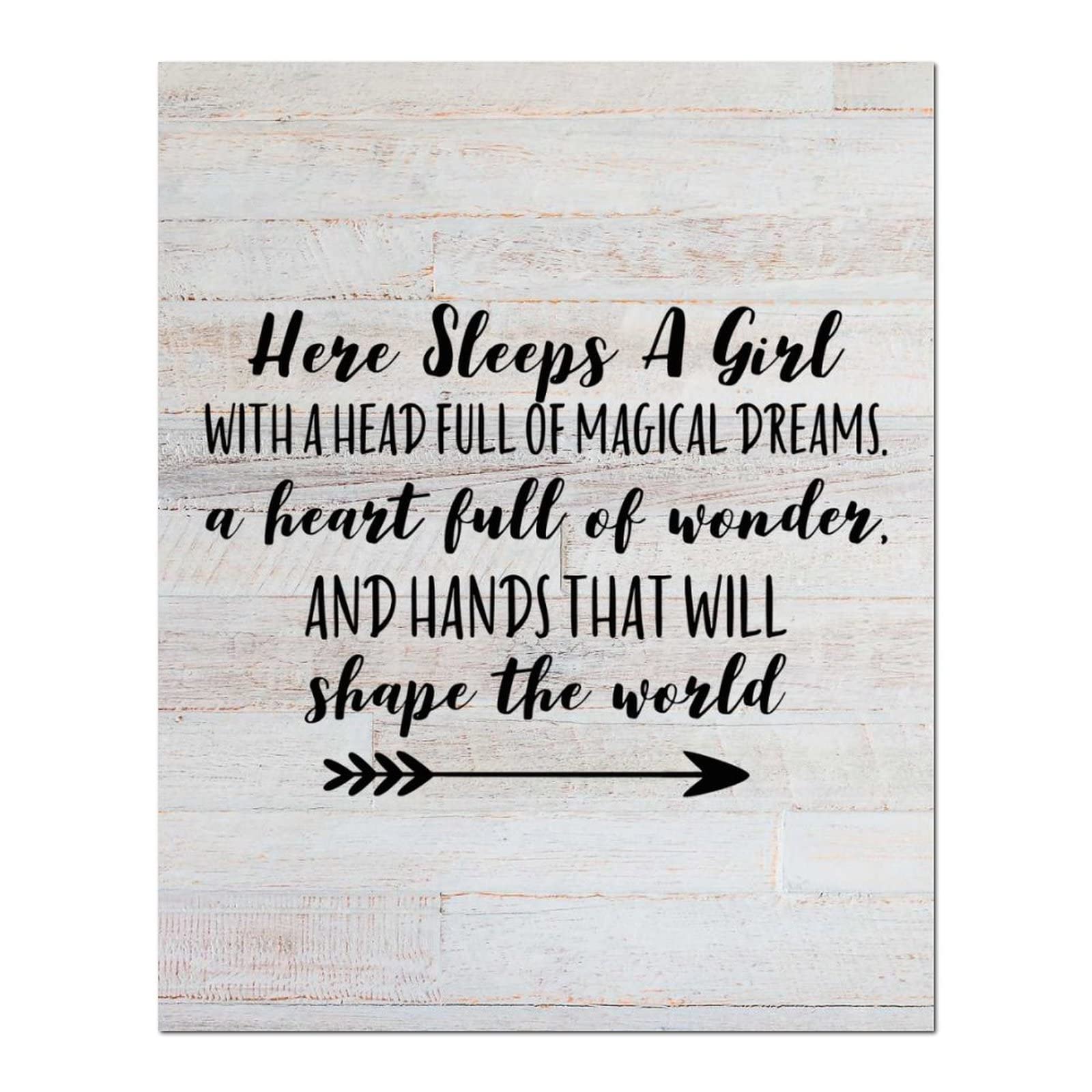 Plaque bois Here Sleeps A Girl décoration murale chambre ferme fille