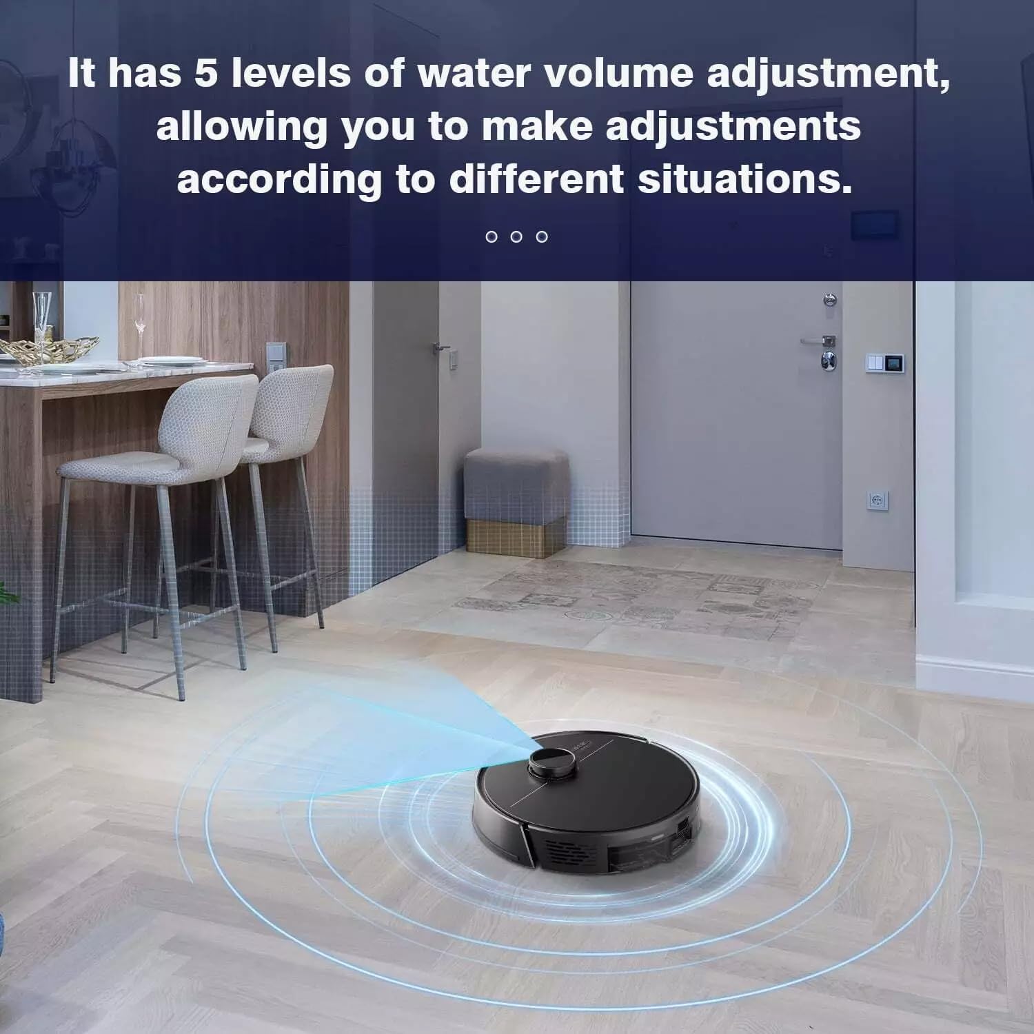 Robot Vacuum and Mop Combo, 5000Pa Robotic Vacuum，Lidar Navigation Robot Vacuum Cleaner, 180mins Runtime, APP/Remote/Voice Control, for Hard Floors and Carpets