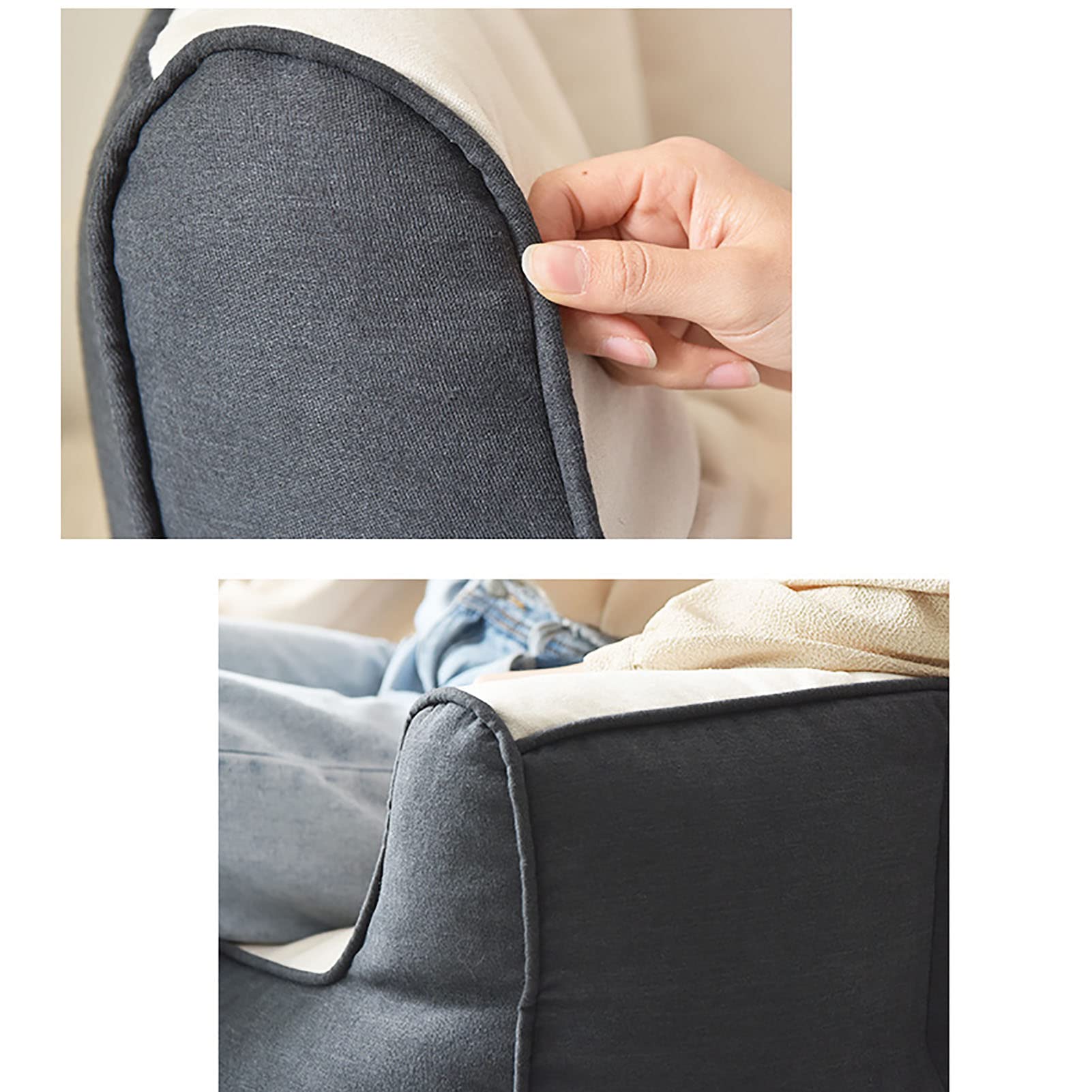 Nuovo Divano Pigro Doppio Pouf Pigro, Adatto per Giardino, Soggiorno, Camera da Letto, Beige