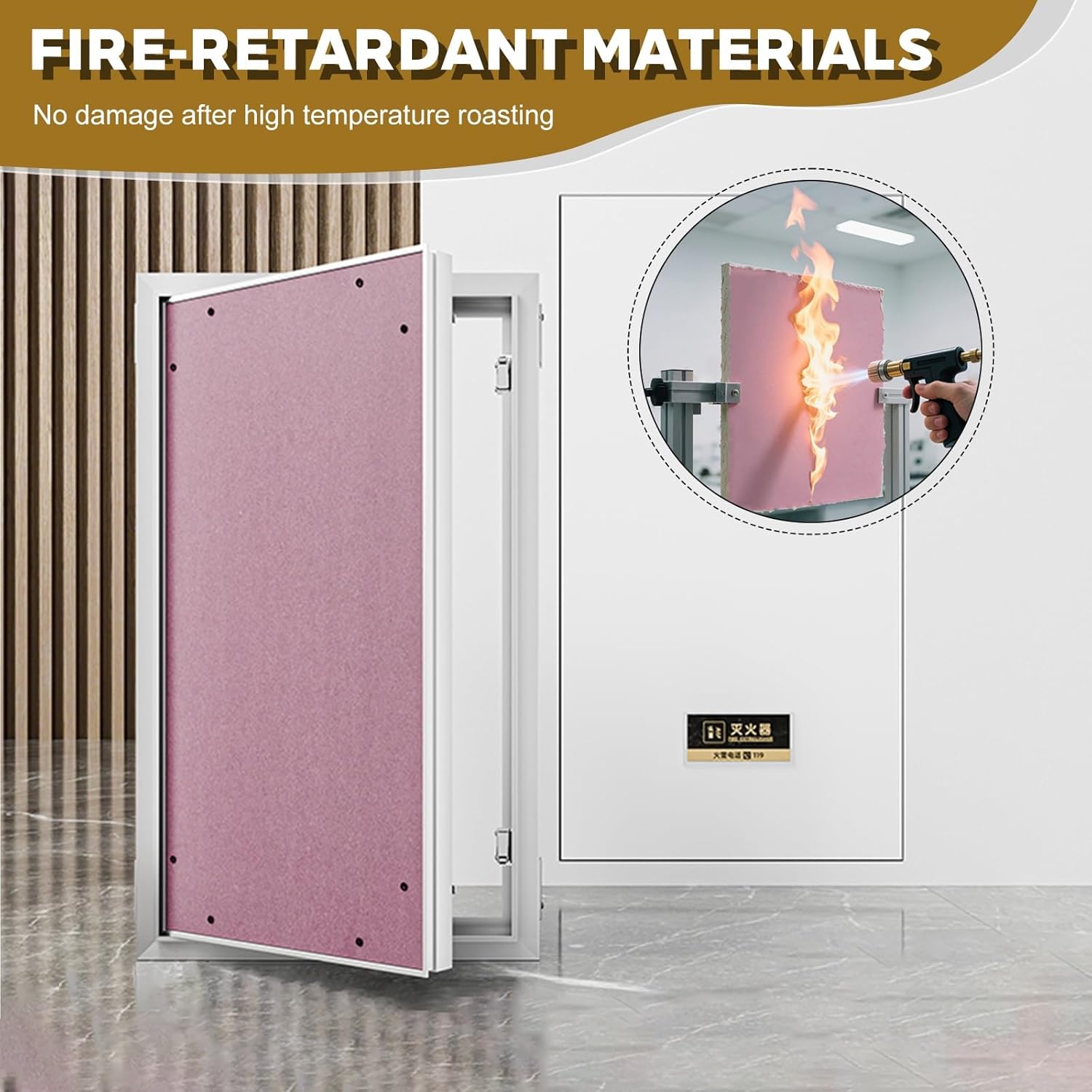 Paintable Aluminum Hidden Access Panel for Drywall,Custom Big Service Shaft Door Panels with Handle,Magnetic Push Open Fireproof Design Flush-Mounted Plaster Recessed Panel