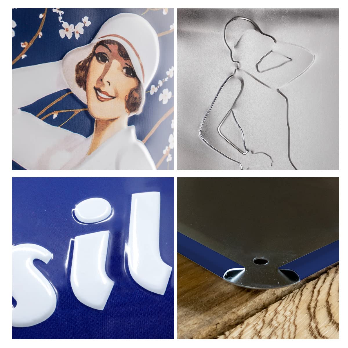Nostalgic-Art Retro Blechschild - Persil - Weiße Dame Blau, Vintage Geschenk-Idee für Retro-Fans, zur Dekoration, 40 x 60 cm