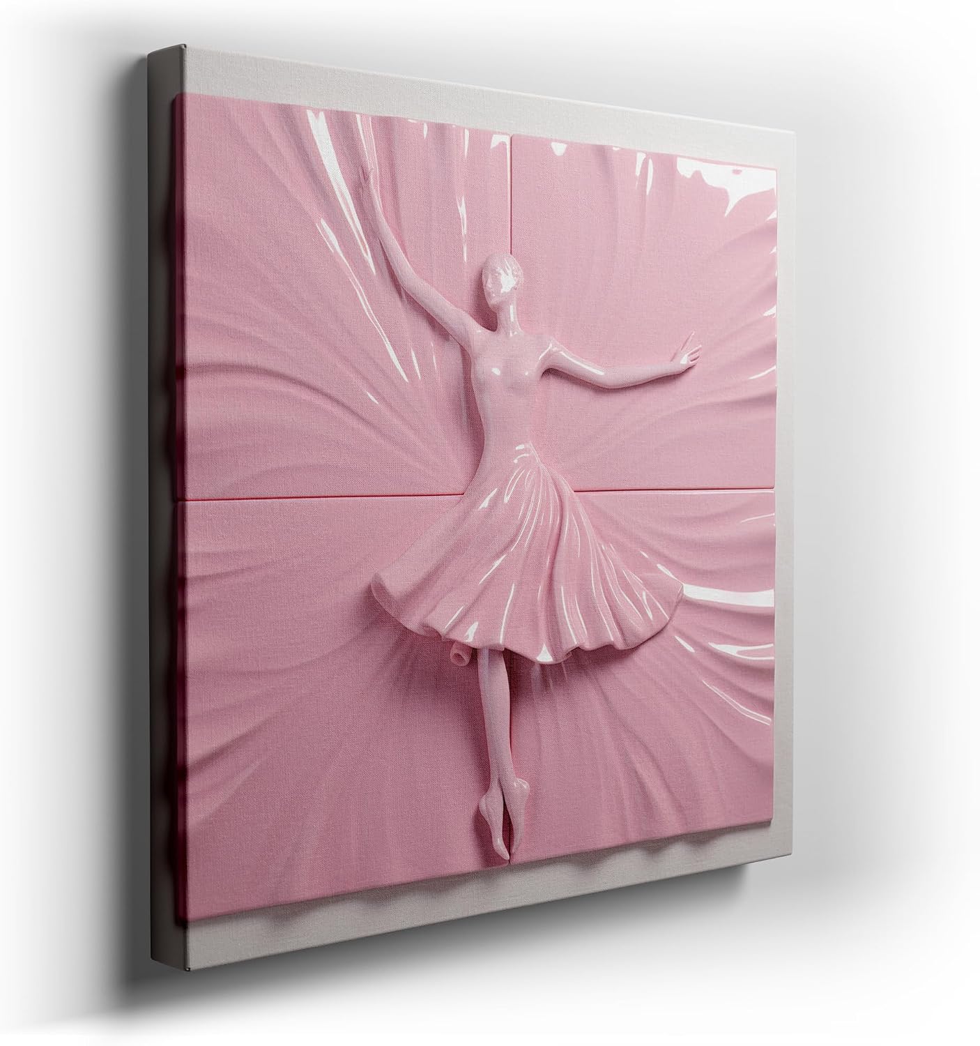 Canvas for Living room. Graceful Elegance in Motion: The Dreamy World of a Pink Ballerina, 27 x 18 inch Canvas Wall Art - Contemporary Masterpieces - Inspirational Office Decor - 69x46 cm (27x18 inch)