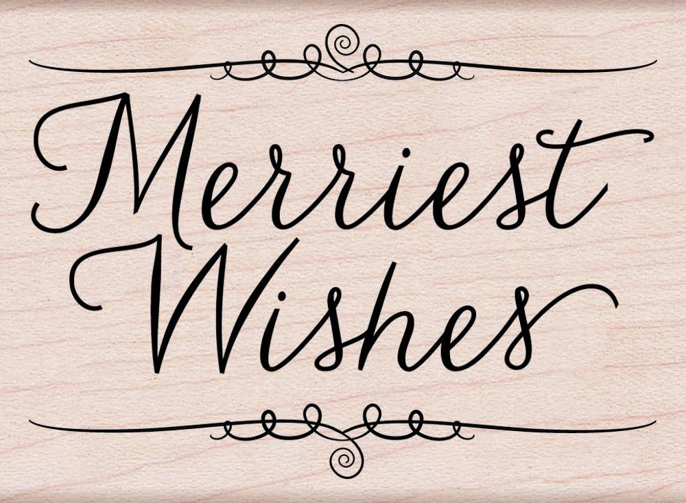 ヒーロー芸術マウントされたゴム製スタンプ 2.25"X3.25"Merriest 願い