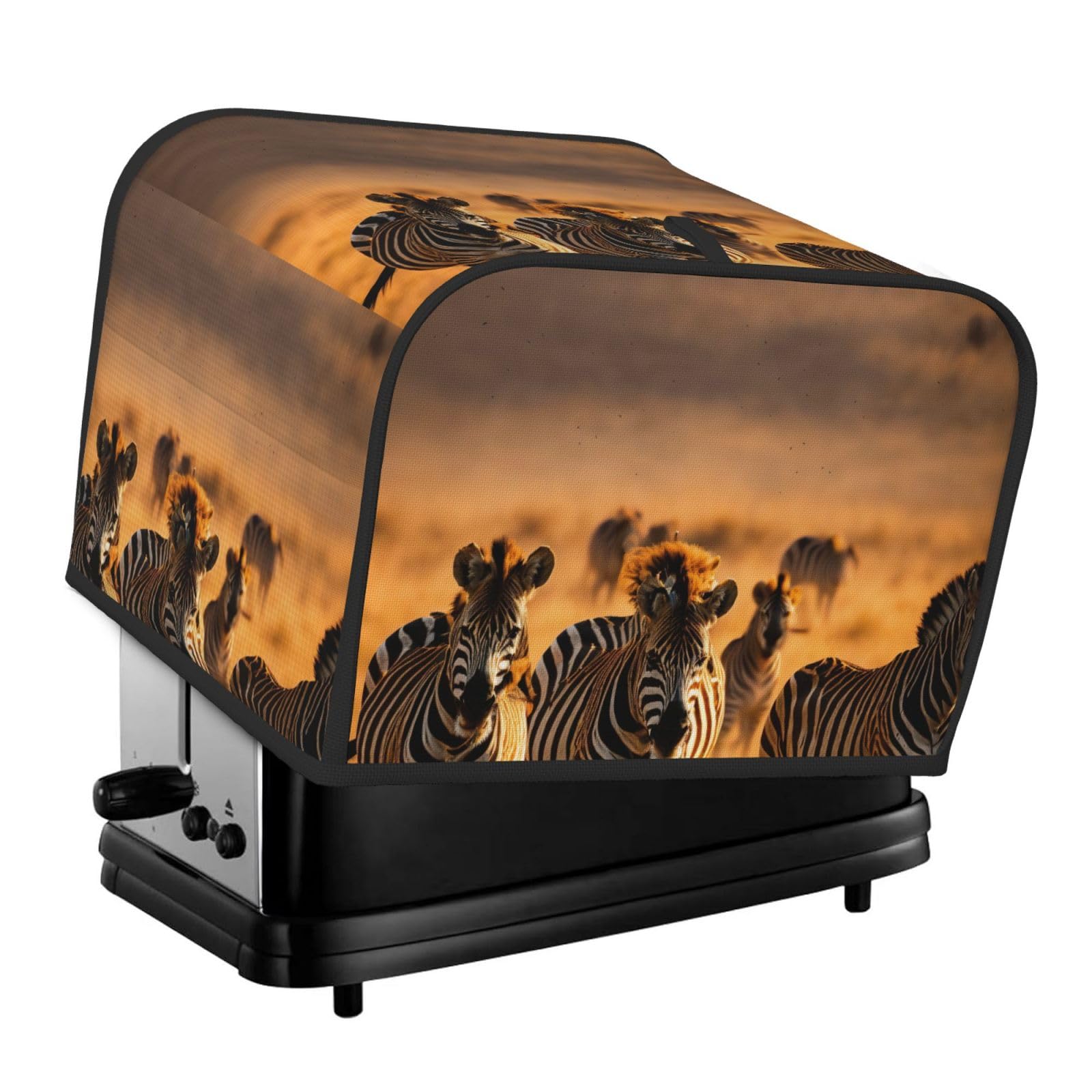 Zebra Animal Print 4-Slice Toaster Cover Dustproof Waterproof Kitchen Appliance Protector For Bread