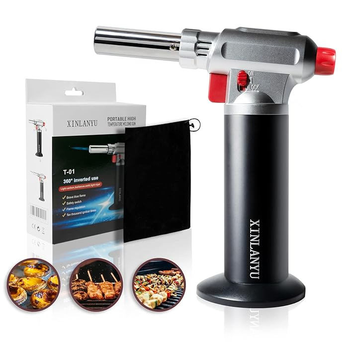 Buy Butane Torch, XINLANYU Refillable Kitchen Torch Lighter with Safety