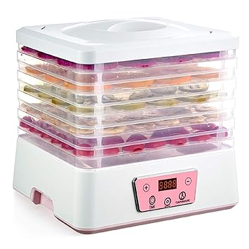 SHOPKART Electric Food Saver Fruit Dehydrator, Food Processor Dehydrator Machine with 5 Stackable Tray (White), Food Dryer
