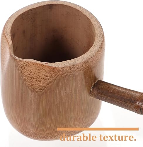 Miniatura 5 de Cucharón de madera de mango largo para sopa de agua, cucharón de baño, cucharón de cocina, cucharón japonés, cuchara para lavar el cabello, cuchara