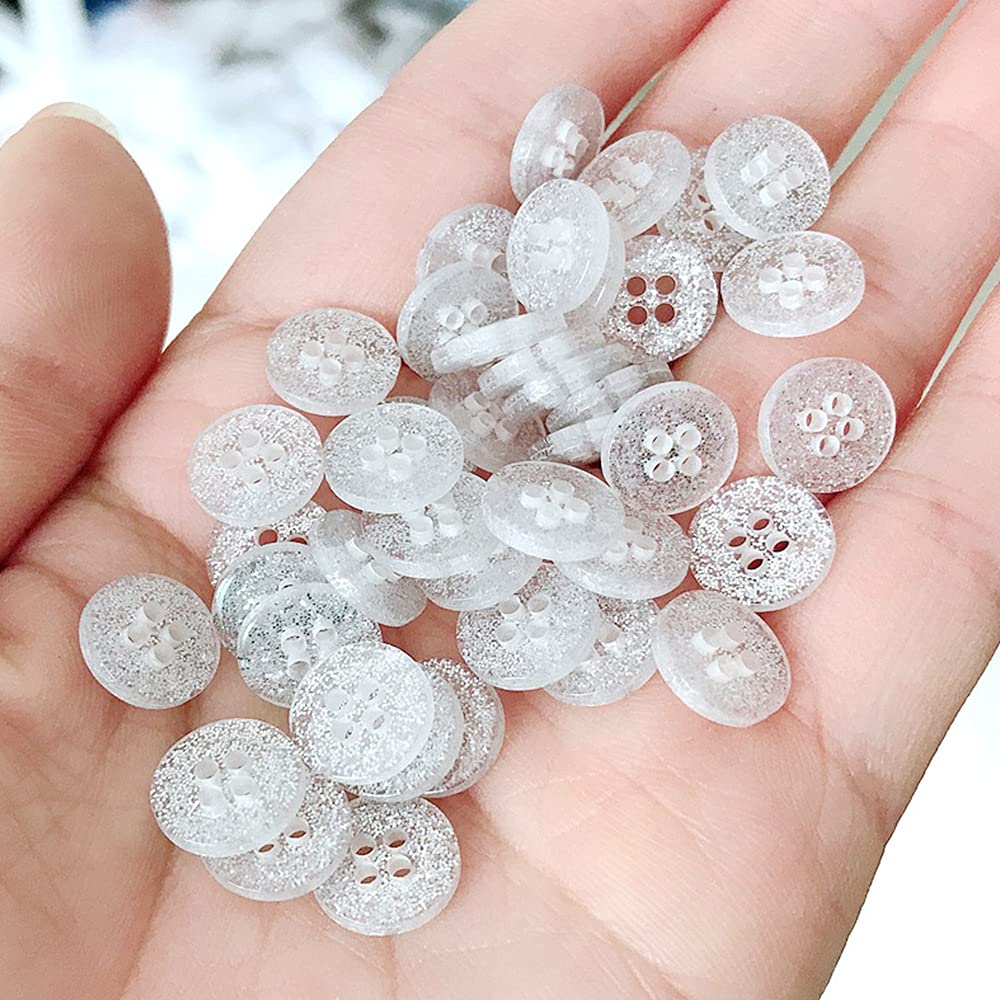 HARFINGTON Lot De 50 Boutons à Coudre Ronds Et Plats En Résine à 4 Trous Pour Couture De Vêtements Et Bricolage, 24 L, 15 Mm, Bleu Foncé