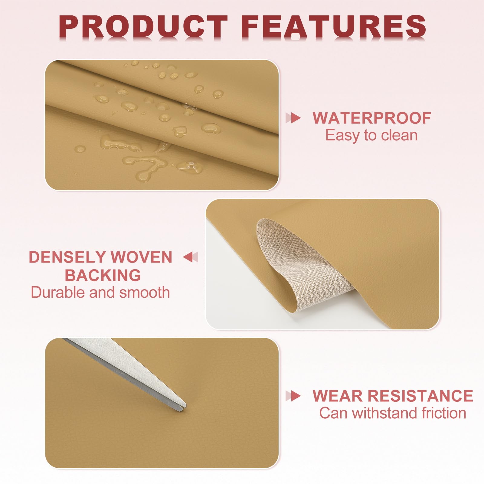 PATIKIL 63x39.4in Faux Leather Sheets - Image 4