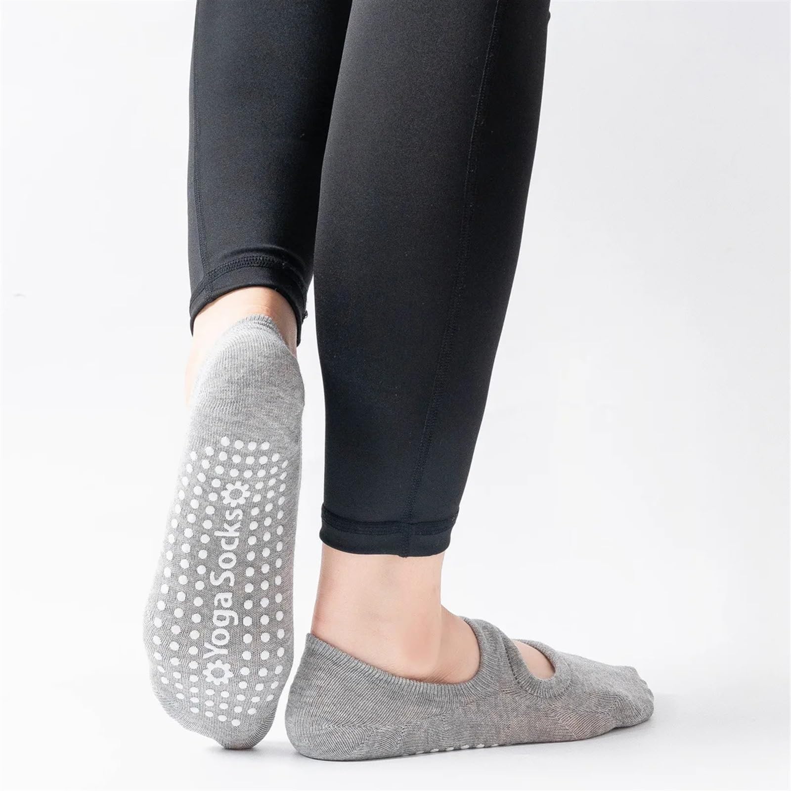 Calcetines de yoga con agarres para mujer, antideslizantes, para pilates