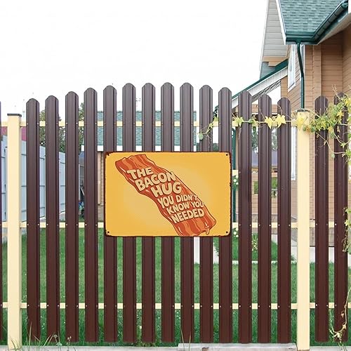 Miniatura 7 de Cartel de metal retro con texto en inglés The Bacon Hug You Didnt Know You Needed para garaje, hombre, cueva, baño, dormitorio, granja, inspirador,