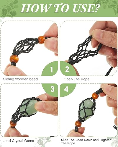 Miniatura 4 de Fabbay 8 piezas de soporte de pulsera de cristal, soporte de piedra vacía, soporte de cristal de repuesto para jaula de cristal, colgantes de