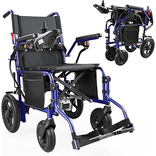 YF001 Zygenair Electric Wheelchair 330Lbs Capacity Durable Electric Wheelchairs for Adults, Lightweight Motorized Wheelchair with 12Ah Lithium Battery, Foldable Power Wheelchair (Purple, Standard)