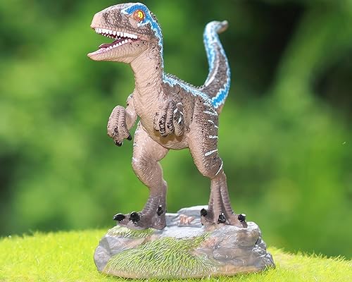Miniatura 8 de Gemini & Genius - Figuras de acción de velociraptor con diseño de dinosaurio, mandíbula y manos móviles, 11.5 pulgadas de longitud, regalos,