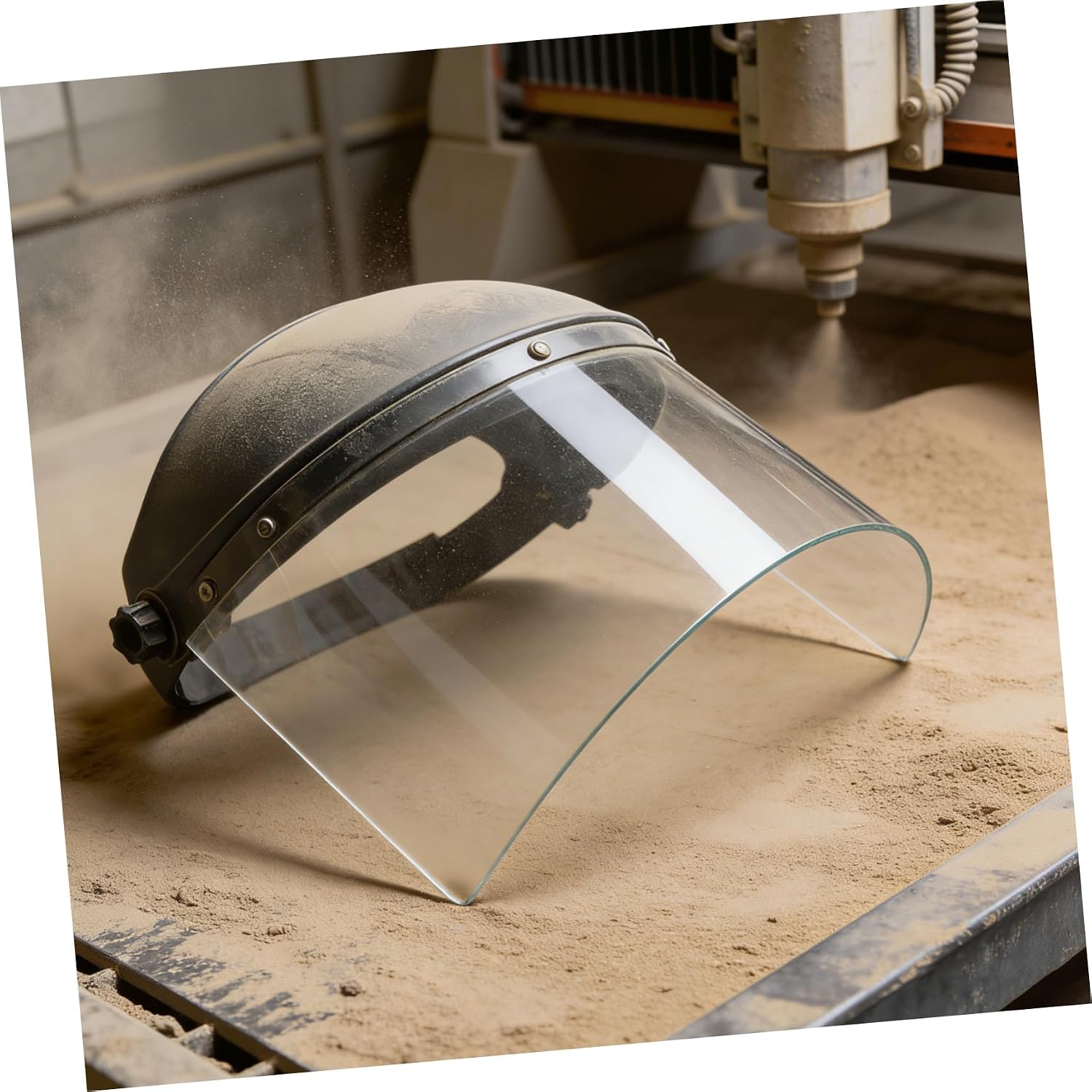 Toddmomy 2pcs Clear Protective Shield Sandblasting Hood Replacement Lens for Safety Sandblasting Helmets Clear Outer Lens with Wide Coverage Easy to Install for Industrial Use