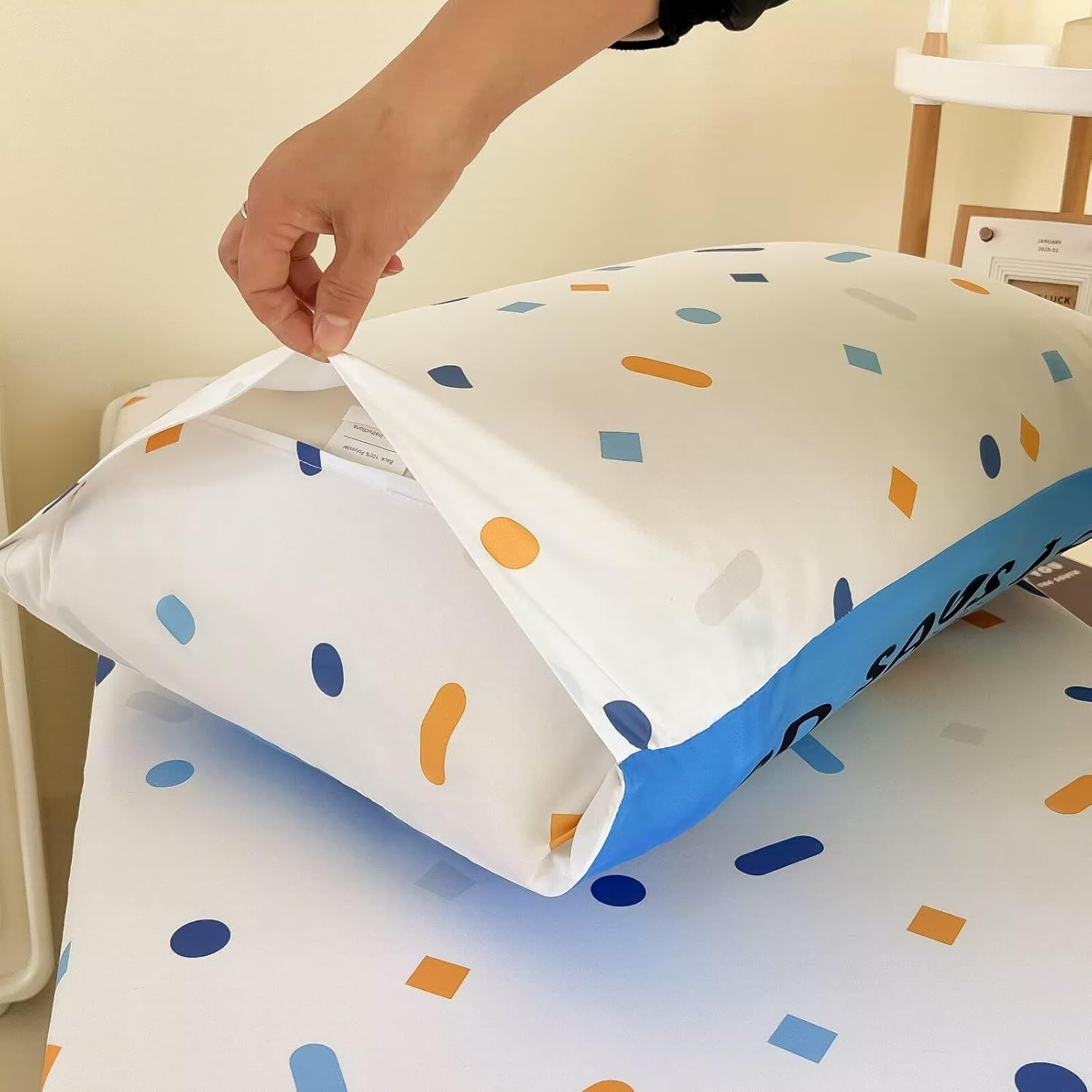 4 Piece Toddler Bedding Set for Boys,Cars Construction Toddler Bed Comforter Set Includes Comforter,Flat Sheet,Fitted Sheet and Pillowcase,Christan Trucks Tractors Bed in A Bag for Kids Bedroom - Image 8