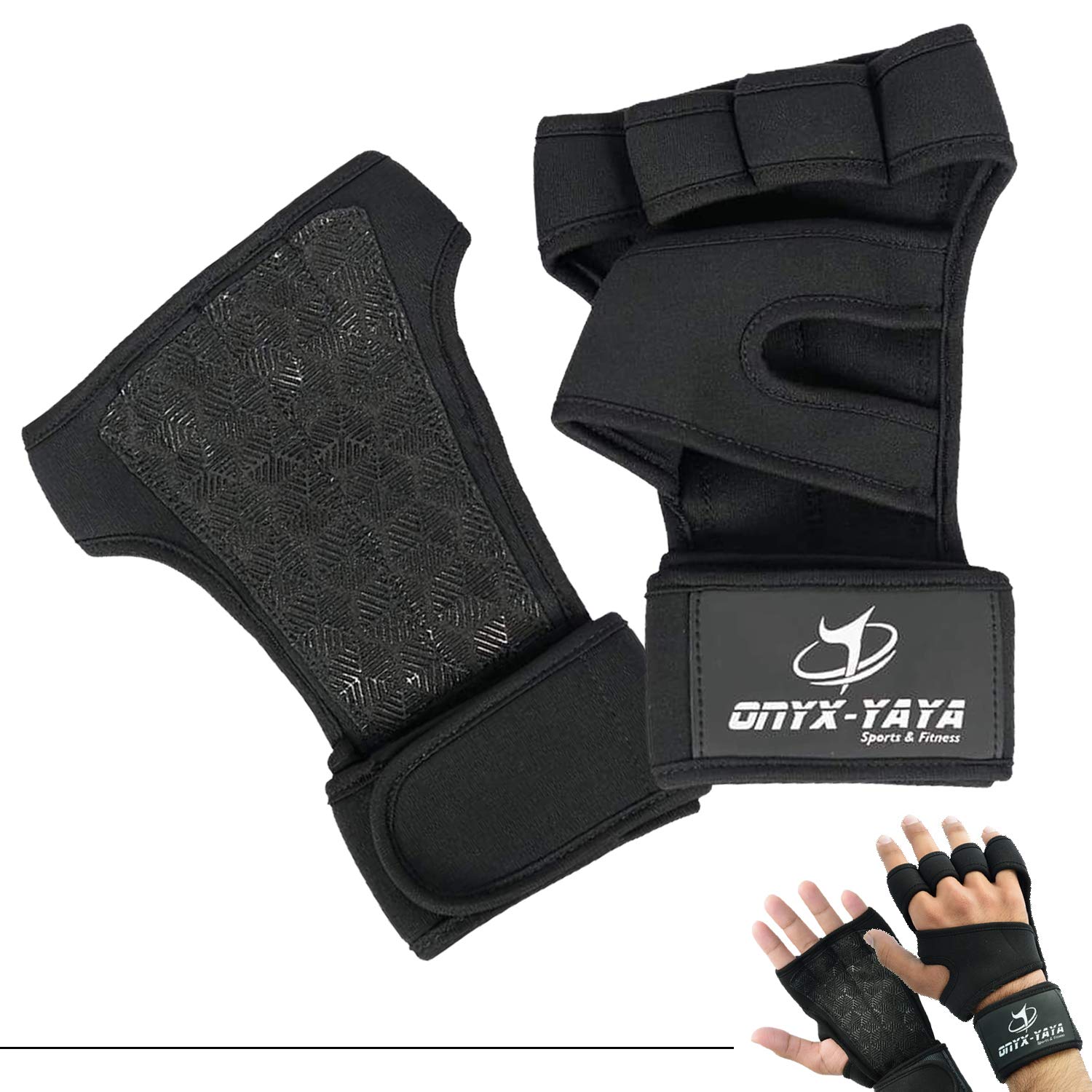 Onyx-yaya Gym Gloves, Cross Training Gloves with Wrist Support, Multi-protection, Adjustable, Sweatproof, Silicone Padding for Powerlifting, Fitness Training, and Workout –Men & Women