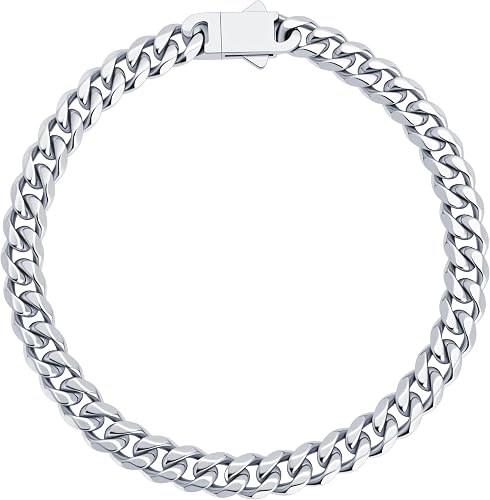 BBXBD 18k Stainless Steel Mens Cuban Link Chain, Miami Cuban Chain Bracelets for