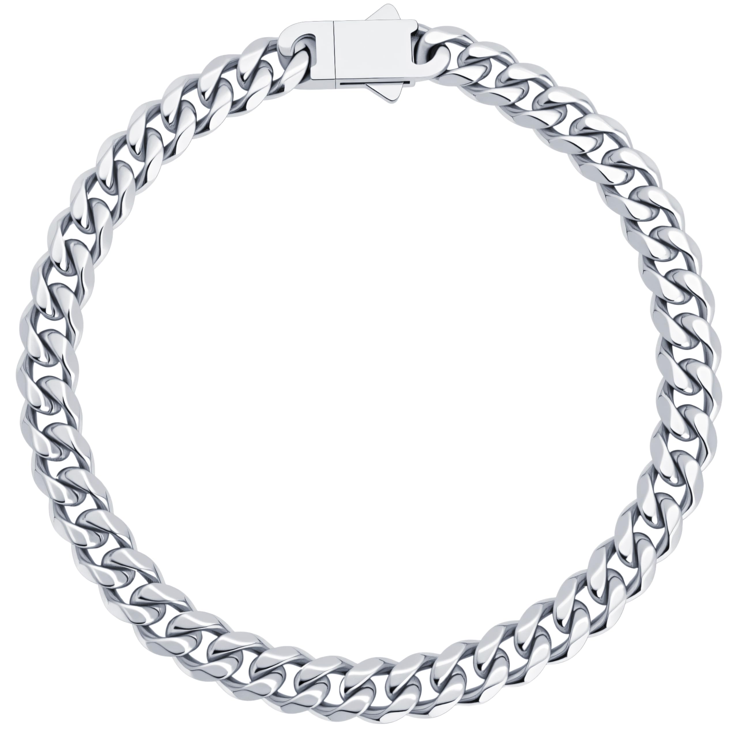 18k Stainless Steel Mens Cuban Link Chain, Miami Cuban Chain Bracelets for Men, 6mm Wide 7.5 8 8.5Inch Hip Hop Mens Bracelets,Gift for Father Husband Son men chain