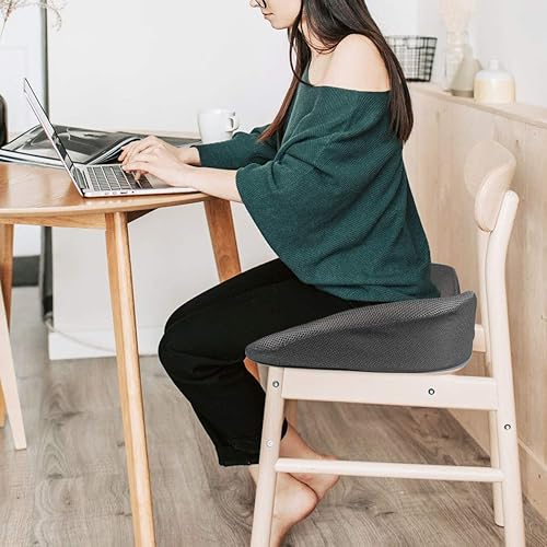 Miniatura 8 de LOUTYTUO Cojín de asiento, 100% espuma viscoelástica y funda lavable, para silla de oficina, asiento de coche y silla de ruedas, cojín de asiento de