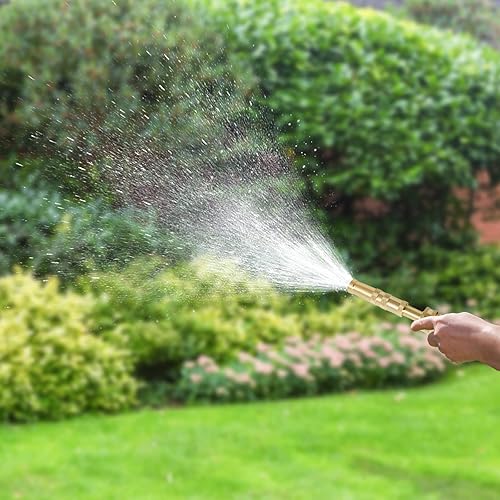 Miniatura 30 de Twinkle Star Boquilla de manguera giratoria ajustable de latón resistente, boquilla de manguera de alta presión con válvula de encendido/apagado