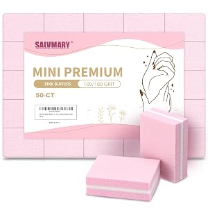 Mini Nail Buffer Blocks 100 180 Grit Sponge Buffing Sanding Block File Manicure Tools Bulk 50Pcs Pink
