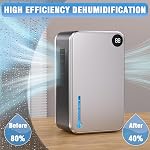Dehumidifier,25 oz Water Tank Dehumidifer for Home,(280 sq. ft) Quiet with Timer, Automatic Shut-off function and Drain House,Dehumidifiers for Bathroom, Bedroom, Basement, 7-color LED light,Grey
