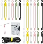 Câbles en silicone réutilisables, Câblodistributeurs pour recharger les câbles, Organisateurs de fils, Cables électriques, Câbles d'ordinateur, Câble de données pour les services domestiques (6 Couleurs, 3 Tailles)