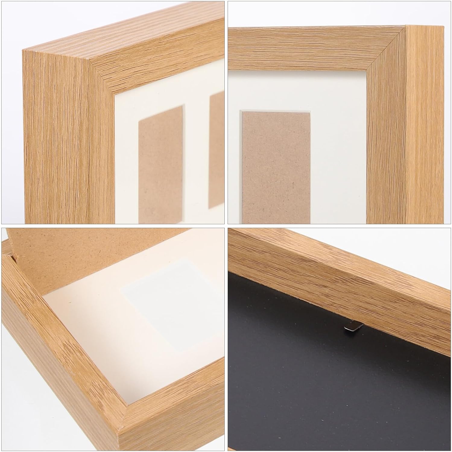 Wood Picture Frame for Newborns and Infants, 6-opening Growth Record Keepsake, Desktop Photo Holder for First Year Memories