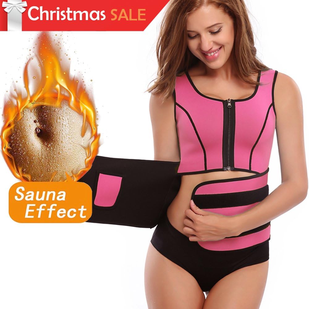 FITVC Thermo Sweat Hot Shapers Slimming Sauna Belt Slim Waist Trainer Trimmer Weight Loss Neoprene for Women & Men