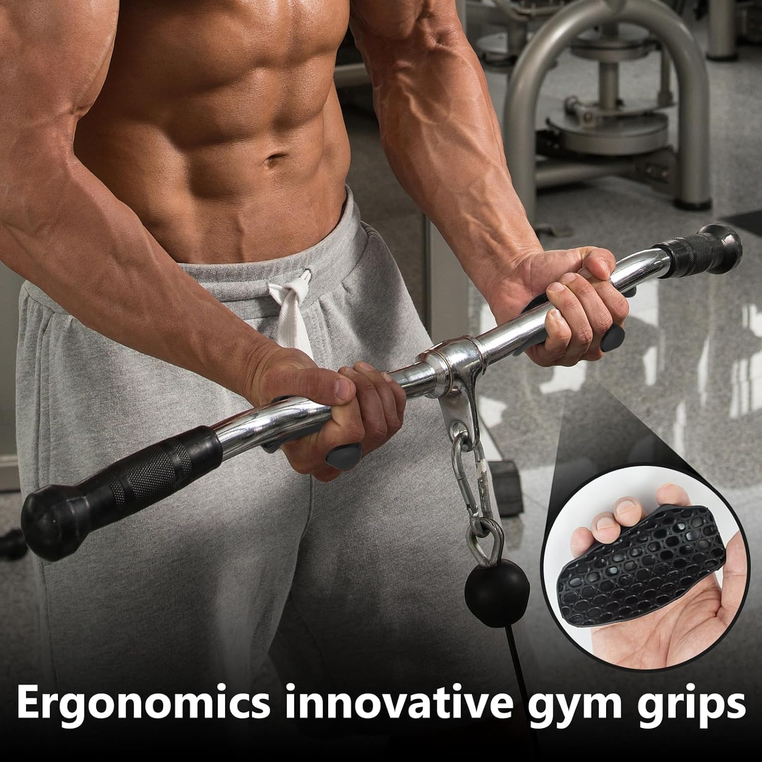 Leosportz Rubber Weight Lifting Grip for Men - Lifting Hook Straps for Gym Deadlifiting | Gym Gloves for Men Women Anti Slip Grip | Dumbbell Barbell Grip (Black) 4
