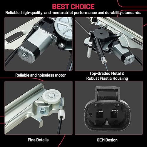 Miniatura 3 de BDFHYK 741-645 Elevalunas eléctrico con motor para automóvil delantero derecho del pasajero para Chevy Silverado, Tahoe, Suburban, Avalanche, para